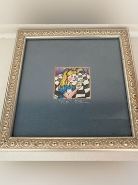 Framed 'Alice in Wonderland' Art Print with Silver Ornate Frame